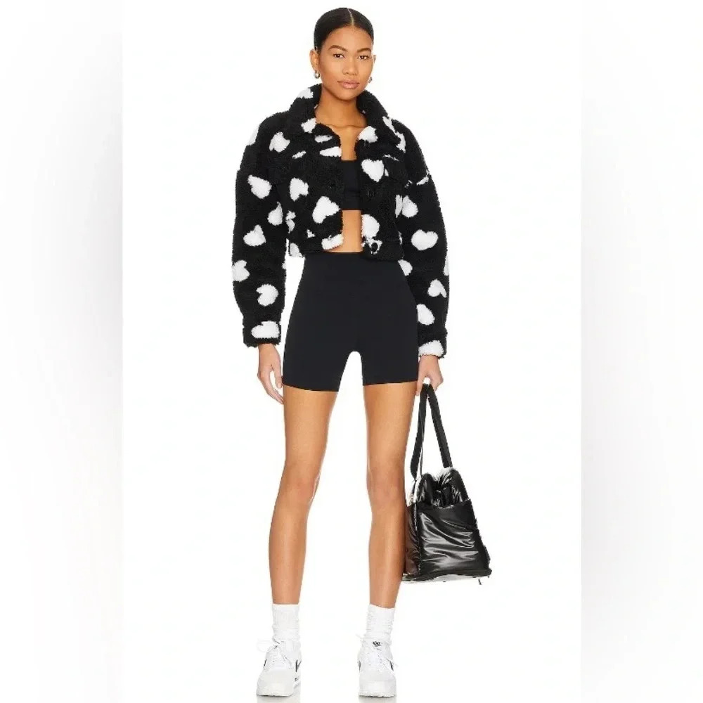 Beach Riot Devin Jacket, black with white hearts - Picture 7 of 10